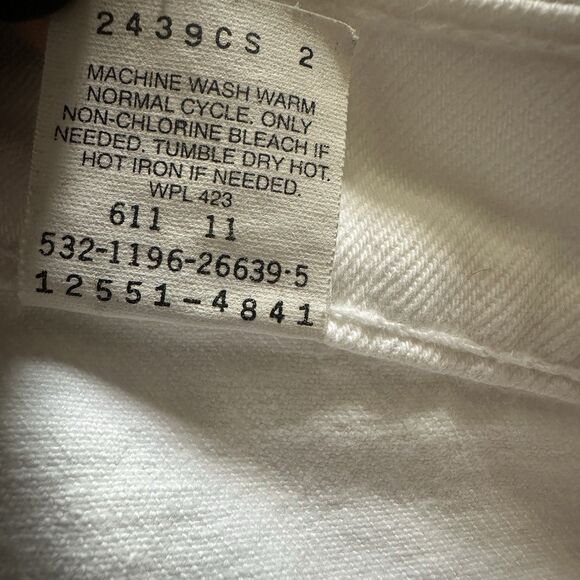 Vtg Levi’s 551 Jeans Women's sz 10 Petite White High Waist Relax Tapered leg USA - Picture 12 of 12